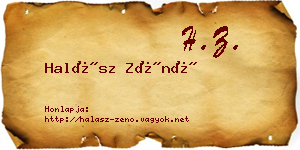 Halász Zénó névjegykártya